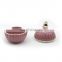 wholesale striped round jewelry box christmas glazed ceramic ornaments for sublimation