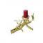 wooden base with gold metal candle holder