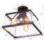 Ceiling Lamp 2-Lights Farmhouse Flush Mount Ceiling Lighting Industrial Briarwood Cage Lamp with Metal Frame Matte Black Finish