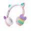 HIFI Gaming Headset Cat Shape Bubble Decompression Depressor Wireless BulutoothS Earphone Stereo Headphones