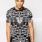 Longline T-Shirt With Aztec Print