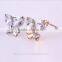 New Fashion Rolled Jewelry Gold Butterflies Crystal Earring For Women