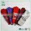 Women and girls stripe jacquard five fingers handmade cheap knitting gloves
