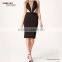 Black Lace One Shoulder Flesh Pink Mermaid Free Pattern Evening Dresses
