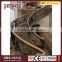 wrought iron solid wooden railing curved stairs