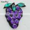 2017 Spring beaded purple grape patch for decoration WPHB-038