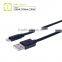 Mfi Certificated Flat Phone Charger Cable With PVC Injected Housing
