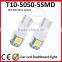High Quality Cheap Supplier 5050 Led Car Side Wedge Light LampT10 5smd W5w Led