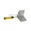 External corner trowel with soft grip, stainless steel blade