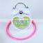 Red , green , blue , pink , blue , yellow plastic game rings
