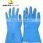 100% natural latex on jersey cotton support anti-acid and chemical safety gloves