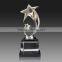 Alloy golden star with black crystal base metal trophy