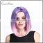 high temperature synthetic hair wig lace front ombre purple to pink wig for young lady                        
                                                Quality Choice