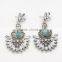 wholesale Good Quality Vintage Crystal Turquoise Tassels Dangle Earrings For Women