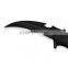 stainless steel tactical folding knife with Black Blade & black aluminum handle