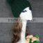 High quality cashmere knitted hat with huge big raccoon fur pompoms