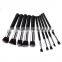 10 pcs silver Black Synthetic Kabuki Makeup Brush Set Cosmetics Foundation blending blush makeup tool