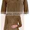 Brown shirt collar Abaya with box pleats in eco friendly bamboo