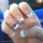 New glitter french manicure nail design wholesale butterfly rose flower nail art sticker nail suppliers