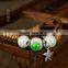 Handmade Vintage Porcelain Beads Bracelet Leather Woven Bracelets