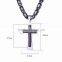 Fashion Design Charm Ornament Titanium Steel Silver Black Anime Painted Bible Character Cross Pendant Chain Necklaces For Easter