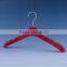 Ladies Narrow Shoulder Non Slip Pink Clothes Hangers Plastic Flocking