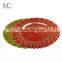 Wholesale Wedding Red Color Peacock Design Glass Charger Plate Underplate