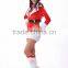 Hot selling Polyester hooed fashionable red christmas dress with fairy leg set