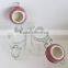 FARMHOUSE Inspired Retro RED Ceramic LIDS Glass Kitchen SPICE JARS