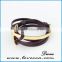 2017 Wholesale Leather half cuff mens anchor bracelets
