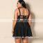 2017 hot sale plus size deep v-neck sexy dress clothing for fat women