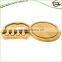 Factory round bamboo cheese board set with knives set