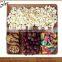 12" square tray with 4 section wooden tray for food