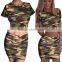 Hunting Camouflage Clothing Women's Set Short Top Skirt Lady Mini Shirt Pencil Skirts Girl Summer Clothing Party Club Sexy Set
