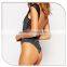 Custom design soft handfeel stretch stripe backless sexy young girls bathing suit