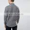 Custom Long Sleeve Button Placke Men's 65% Polyester 35% Cotton 200gsm Casual Grey Anti Shrink Plain Polo Tshirt