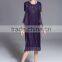 Formal fake two pieces ladies draped custom fit mid-Thigh dress
