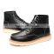 Autumn men leather high top casual shoes sample for adults, winter high upper worker shoes casual brand from china