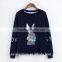 Newest design pullover o-neck hoody with animal printing for women