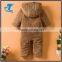 New arrival plain baby winter romper with hoody