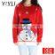 Custom women plus size jacquard Snowman knitting patterns christmas sweater