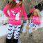 charming snow man embroidery cotton girls wholesale clothes