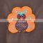 Wholesale long sleeve turkey embroidered girls thanksgiving boutique outfit
