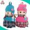 cute fashion design school backpack bag/plush kids school bag toys manufacturer