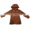 Children Cotton Designs brownness cardigan with hood and ruffles india wholesale price kids clothing