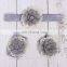 Barefoot Baby Sandals with Two Pearl With Rhinestone Tulle Flowers Matching headband
