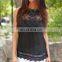 Wholesale Women Summer Vest Sleeveless O-neck Lace Casual Tank Tops
