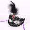 Yiwu wholesale sexy costume party mask purple feather masquerade mask