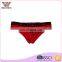 Red flower printed anti-bacterial thigt thin women sexy modal underwear