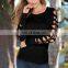 Latest Designs Knot Sleeve Custom Plain Crewneck Sweatshirt For Women